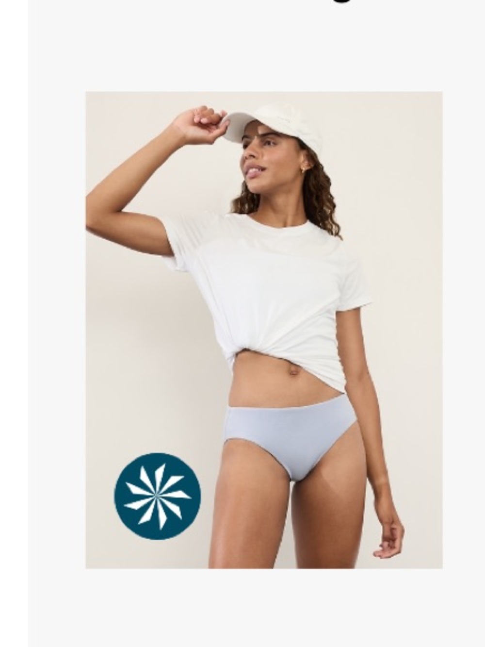 Athleta Hipster Pique Full Swim Bottom & Scoop Pique Bikini Top A-C